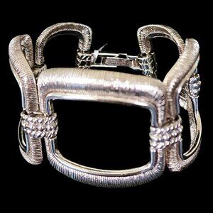 Vintage NWT Rare Retired Brighton "Retro Grade" Wide Silver Link Bracelet
